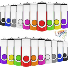 EASTBULL 1GB USB 2.0 Rotate Metalinė USB atmintinė Fast Speed Daugiaspalvė pakuotė, 20 vnt.