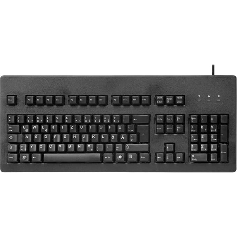 CHERRY G80-3000 laidinė mechaninė klaviatūra, vokiškas išdėstymas (QWERTZ), USB prievadas, tvirta, programuojami klavišai, MX BLUE jungikliai, juoda