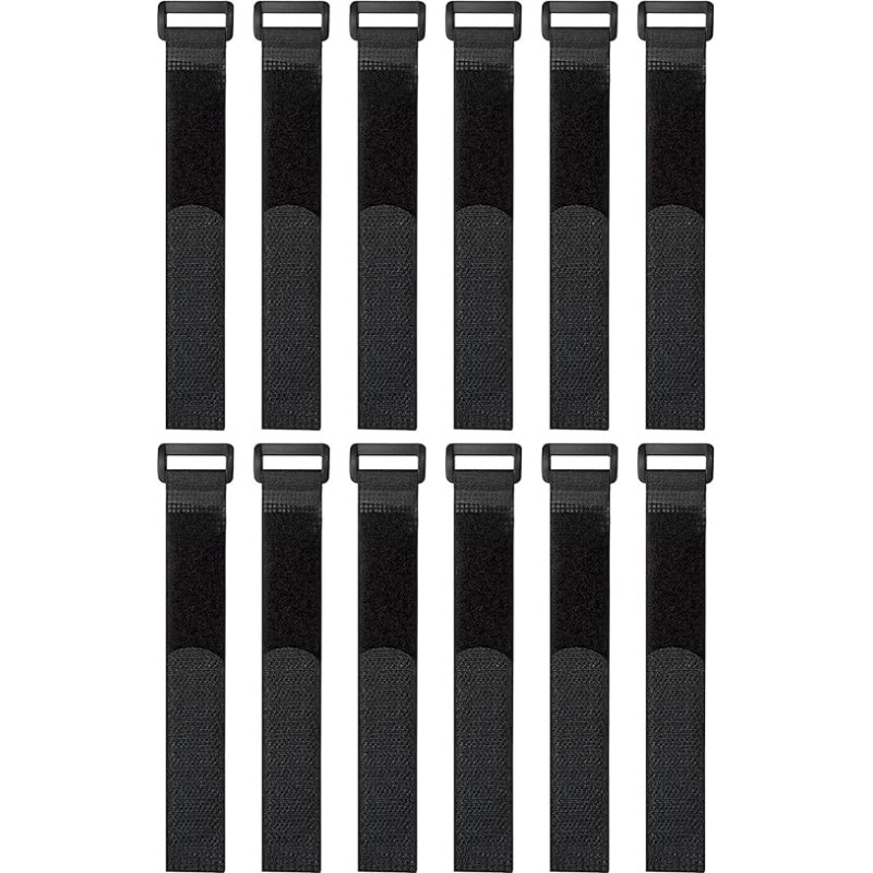 Wiederverwendbare Kabelspanngurte mit Klettverschluss, wiederverwendbar, langlebig, funktionale Bänder, um Ihr Zuhause, Büro, Arbeitsplatz vor Kabelsalat zu schützen, Yogamatten-Gurt, 12 Stück