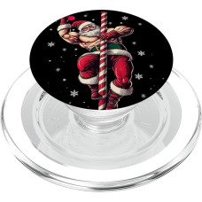 Hübsche Candy Cane Stripperstange mit Weihnachtsmann-Outfit PopSockets PopGrip für MagSafe