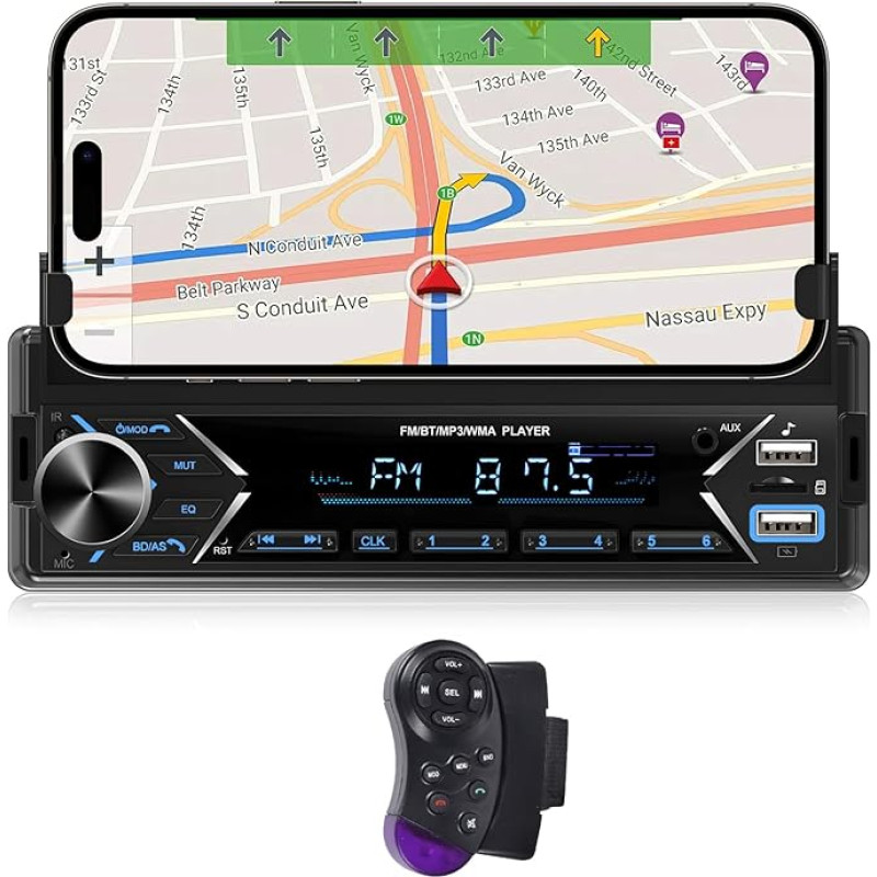 NHOPEEW 1 DIN automobilinis radijas su 