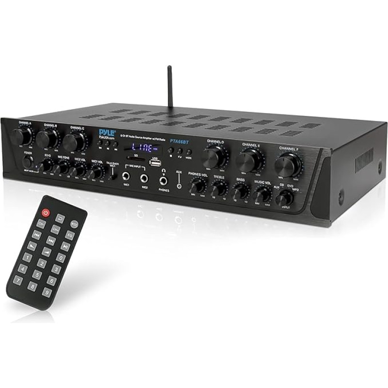 PyleUsa Home Audio Amplifier Home Theater Power Stereo Receiver, Surround Sound, PTA44BTEU