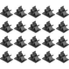 sourcing map 20Stk Einstellbar Kabelklemmen 8-10mm Selbstklebend Kabel Klemme Draht Klammern Kabel Organizer Kabelbinder für Kabel Management Schwarz
