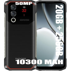 DOOGEE Blade 10 Max Rugged 4G Simlock-Free Mobile Phones, 20GB + 256GB, Battery 10080mAh, 50MP + 8MP Smartphone Without Contract, Android 14, 6.56 Pollici, Fingerprint, 11 mm Thin Grey