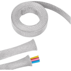 UNICRAFTALE Cable conduit self-closing cable conduit woven cable sheath cable protection can be cut to size 25 mm wide cable management cable organiser Velcro cable tie Velcro can be cut to size