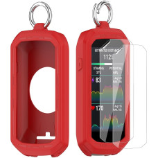 Grūdinto stiklo ekrano apsauga + dėklas, suderinamas su Garmin Edge 1050, ekrano apsauga GPS dviračių kompiuterio priedai Garmin Edge 1050 (raudona)