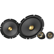 Pioneer TS-A1601C 16.5 cm 2-Way Component Speaker Set of 2 Speakers (350W Max., 80W Sine), Powerful Sound, High Efficiency, 48mm Installation Depth, 144mm Installation Cutout, with Grille