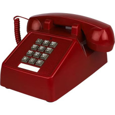 TelPal Landline Phones for Home Office Hotel School Retro Classic Old Fashion Movie Decor Phones with Loud Metal Bell (Red)