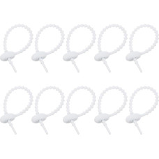 sourcing map 20 Stück 10,2 cm Silikon-Kabelbinder, wiederverwendbare Kabelbinder, Kabelbinder, Kabelwickel, Management-Organizer für Zuhause, Büro, Küche, Lebensmitteltasche, Weiß