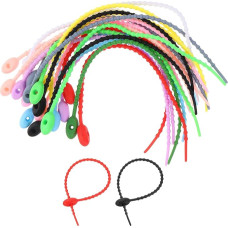 sourcing map 30 Stück 22,9 cm Silikon-Kabelbinder, wiederverwendbare Kabelbinder, Kabelbinder, Kabelwickel, Management-Organizer für Zuhause, Büro, Küche, Lebensmitteltasche, gemischte Farben