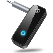 Aux Bluetooth 5.0 Adapter for Car, Bluetooth Receiver for Car Stereo System and Headphones, Bluetooth Aux Adapter, 2 in 1 Wireless Bluetooth Transmitter and Receiver for Hands-Free Calls