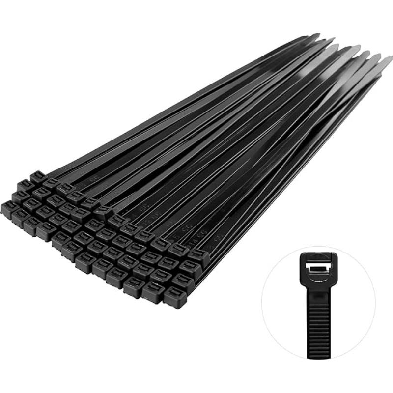 100 Pack Heavy Duty Cable Ties 300mm x 7.6mm 12