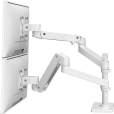 Ergotron LX Pro Monitor Arm Dual Stacking, VESA Mount for 2 Monitors on Top of Each Each up to 24 Inches, 1.8-10 kg, Constant Force Technology, White - 45-690-290