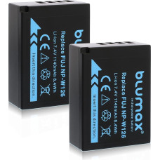 Blumax baterija Fujifilm NP-W126 NP-W126s 1140 mAh Suderinama su Fujifilm X-T1 X-T2 X-T2 X-T10 X-T20 X-Pro2 ir kitais X-E1 X-E2 X-M1 X-A1 X-A2 X-Pro1 X-ES2 X-A3 HS50EXR