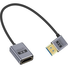 Duttek 8K Coaxial HDMI Extension Cable Right Angle 30cm Ultra Thin 90 Degree HDMI Male to Female Cable (48Gbps, 8K@60Hz, 4K@240Hz), Supports Dynamic HDR, eARC, for GH5S