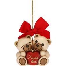 THUN - kalėdinė dekoracija, poros meškiukų kalėdinė meilė, pagaminta iš keramikos, dekoruota rankomis, 