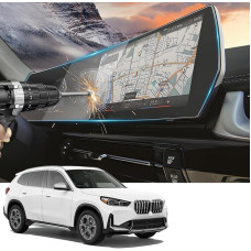 YEE PIN suderinama su BMW X1 iX1 U11 2022-2024 10,7 colių navigacijos + 10,25 colių kabinos ekrano apsauga, 9H grūdinto stiklo ekrano apsauga