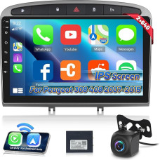 Autoradio für Peugeot 308 408 2007-2015, [2G+24G] Android Touchscreen Autoradio mit Drahtlos Carplay und Android Auto/Bluetooth/WiFi/Bluetooth/EQ/FM RDS Radio