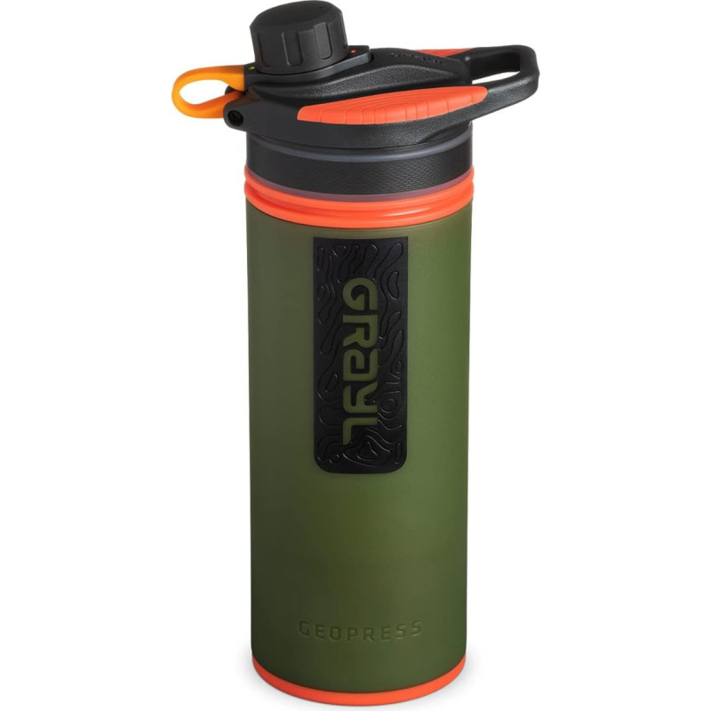 GRAYL GeoPress 710 ml lauko vandens filtras geriamajam vandeniui I Pašalina 99,99 % visų bakterijų ir virusų I Puikiai tinka stovyklavimui, išgyvenimui ir kelionėms (Oasis Green)