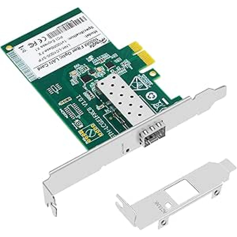 1000 Mbps PCI-E Gigabit Network Card with SFP Connector, Fiber Optic LAN Adapter for Desktop PC, Compatible with Windows Server/Windows/Linux