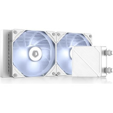 ID-COOLING DASHFLOW 240 Basic White CPU Water Cooler - AIO Cooler 240 mm CPU Liquid Cooler with White LED, 2 x 120 mm PWM Fans, Compatible with Intel LGA1700/1200/115X and AMD AM5/AM4
