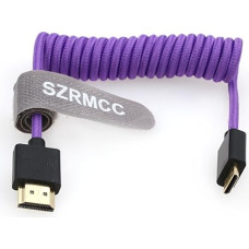 HDMI kabelis 8K 2.1 Mini HDMI į HDMI spiralinį kabelį Pintas kabelis Didelio greičio mini HDMI vyriškos lyties ilgintuvas Violetinis kabelis, skirtas 