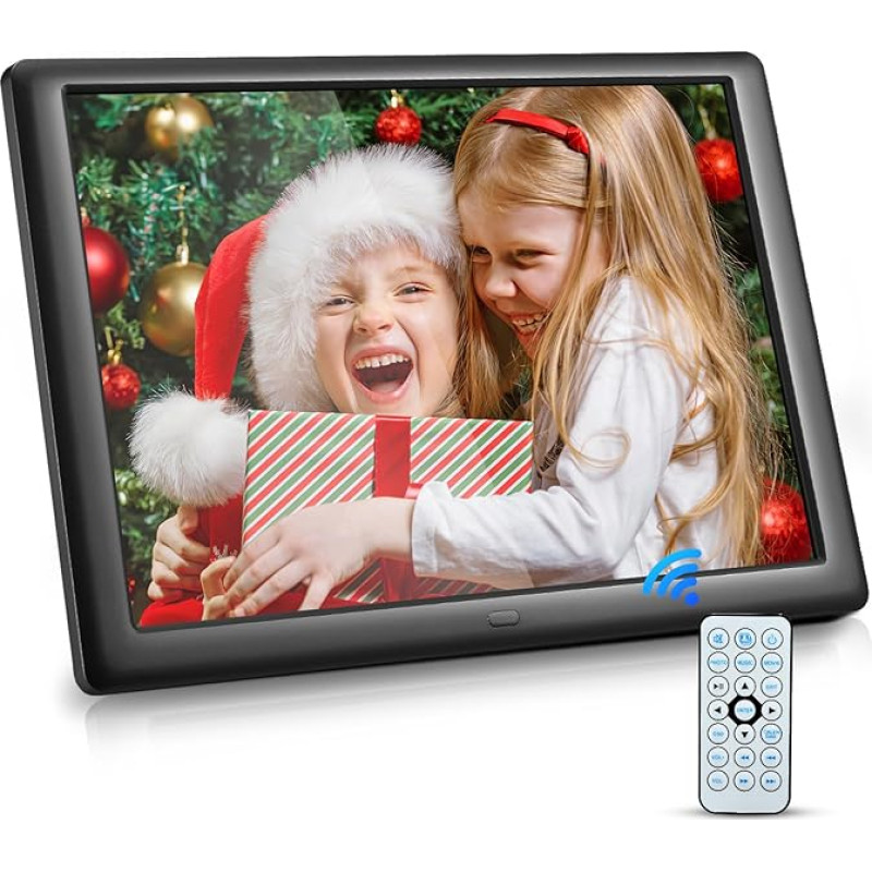 Skaitmeninis nuotraukų rėmelis 10 colių elektroninis nuotraukų rėmelis Nuotrauka 1920 x 1080IPS Muzikos / vaizdo grotuvas / kalendorius / žadintuvas USB arba SD kortelė su nuotolinio valdymo pultu