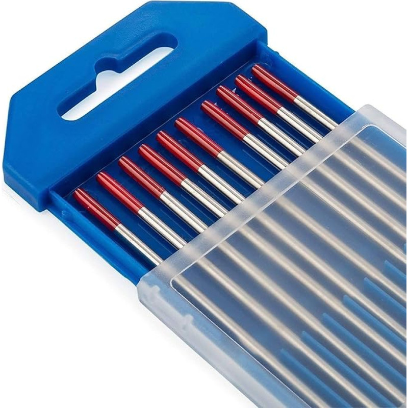 TEN-HIGH TIG Tungsten Electrodes Thorium 2% WT20(Red) Thorium Tungsten Electrode 3.2mm x 150mm Pack of 10