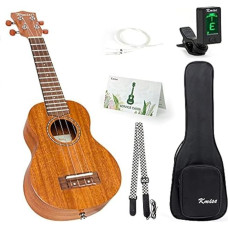 Ukulelės rinkinys raudonmedžio medienos ukulelė su maišeliu stygos derinimo dirželis