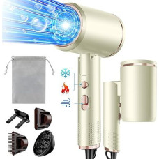 Vbrisi Hair Dryer, Hair Dryer, 2400 W Foldable Ion Hair Dryer, Quick Drying Hair Dryer, Professional Travel Hair Dryer with Hot/Cold Button, 3 Heaters, AC Motor Salon Hair Dryer with Diffuser &