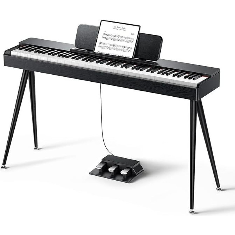 Donner OURA S100 88 Key Weighted Keyboard Piano with 3 Demo Songs, 15 Tones, Bluetooth Audio/MIDI, Home Digital Piano for Beginners, Advanced, Black