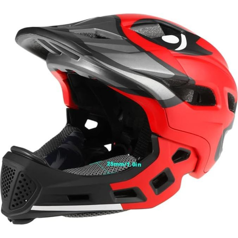 Kavolet Children's Helmet Integrated Bicycle Helmet Children Removable Chin Guard Integral Helmet for Children, Full Face Helmet MTB BMX Helmet, Sports Safety Helmet for Bike, Skateboard, Roller