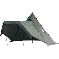 TOMOUNT Teepee palapinė, medvilninė indėnų palapinė, 2,8 m aukščio kraigo palapinė 6-8 žmonėms, piramidės formos palapinė su krosnies skyle palapinės viryklei, 4 sezonų stovyklavimo palapinė lauke, stovyklavimui, žygiams, žygiams
