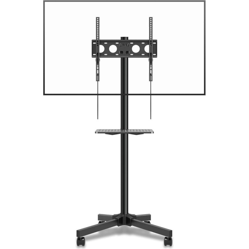 XINLEI TV Stand Rollable, TV Stand with Wheels for 21-60 Inch Flat Curved Panel TVs up to 35 kg, Height-Adjustable TV Trolley with Wheels Max VESA 400 x 400 mm ML55A