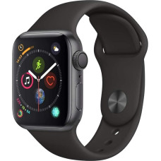 Apple Watch Series 4 (GPS, 44MM) Aluminiumgehäuse Space Grau mit Schwarz Sportarmband (Generalüberholt)