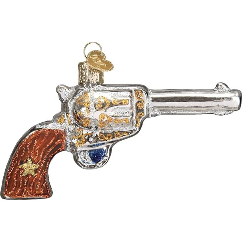 Old World Christmas Ornaments: Gun Collection Glass Blown Ornaments for Christmas Tree, Western Revolver