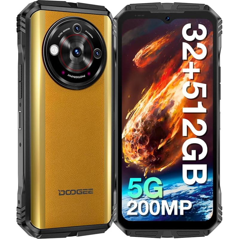 DOOGEE V30PRO [2024] 5G Outdoor Mobile Phone 32GB + 512GB, 200MP Camera + Night Vision, 6.58 Inch FHD + 120 Hz, 10800 mAh Battery Octa Core Android 13 Outdoor Smartphone Without Contract IP68/