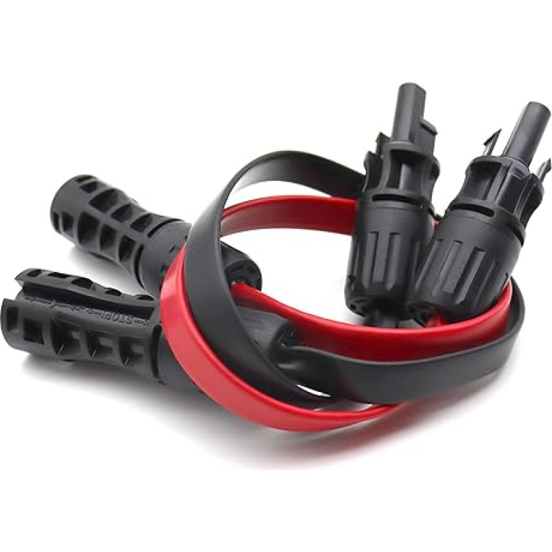 KUBOWAI Solar Panel Flat Cable High Flexible Photovoltaic Solar Extension Cable for Connecting Solar Panels and Inverters 1500V (1 Pair)