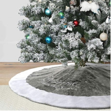 Dremisland Large Christmas Tree Skirt, 122 cm Knitted Christmas Tree Cover, Snowflakes Tree Skirt, Round Christmas Tree Skirt Mat for Home Christmas Party Decoration, Christmas Tree Decoration