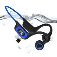 Bone Conduction Bluetooth Headphones Air Line Open Ear with Microphone Sports Headphones Power Display TF Card Slot Sweatproof Headphones for Sports Workout Running Hiking Cycling