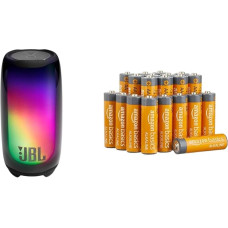 JBL Pulse 5 Portable Bluetooth Speaker in Black with Light Show and Up to 12 Hours Playtime & Amazon Basics AA Alkaline Batteries