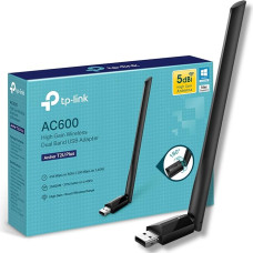 TP-LINK AC600 USB WiFi dongle with high gain, dual band WiFi adapter with 5 dBi antenna for PC / desktop / laptop, supports Windows 10 / 8.1 / 8/7 / XP, Mac OS X 10.9-10.14 ( Archer T2U Plus)