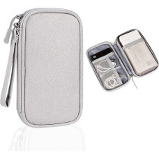 Small Travel Cable Organizer Bag, Electronics Accessories Organizer Carry Bag, Portable Waterproof Cable Bag for Cable, Power Bank, Cable, Charger, Phone, Earphone, Gray