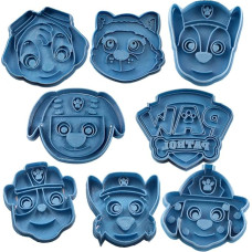 Cuticuter Paw Patrol Pack Cookie Cutter, Blue, 16 x 14 x 1.5 cm, Pack of 8