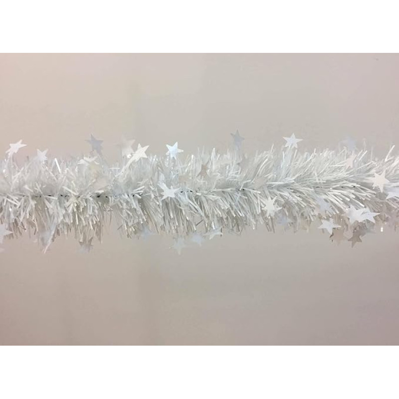 Dmora - Weihnachtsdekoration Bossons, Weihnachtsdekor, Weihnachtsornament, Festliche Dekoration, Made in Italy, 1000x8 h8 cm, Weiß