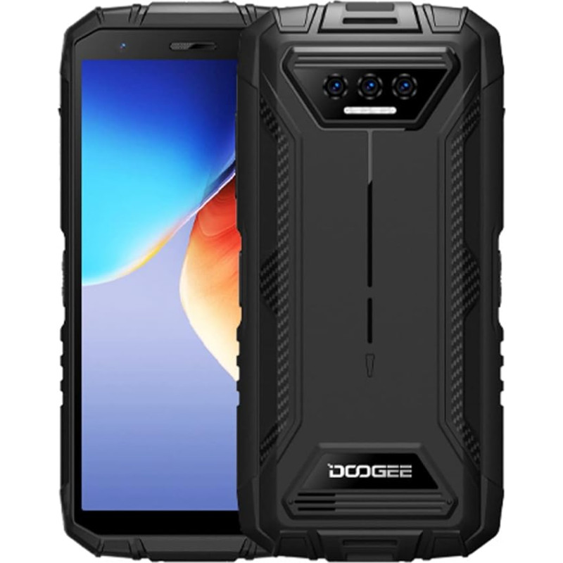 DOOGEE Android 12 Outdoor Mobile Phone Without Contract S41 Pro, Octa Core 4GB + 32GB (1TB Expandable), 6300 mAh Battery, 13MP Triple Camera, IP68 IP69K Shockproof Smartphone Dual SIM, 5.5 Inch HD+,