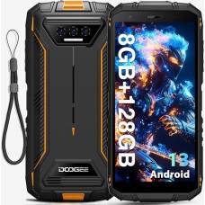 DOOGEE S41 Plus Outdoor Mobile Phone Without Contract 8GB + 128GB (1TB Expandable) Android 13 Outdoor Smartphone 6300 mAh Octa Core 5.5 Inch HD+ Display 13MP + 8MP Construction Site Mobile Phone 4G