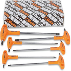 Beta 97TT/S 6-teiliges Werkzeug Set (stabiles Schraubendreher-Set, gebogener Sechskant-Schlüsselsatz, hochwertiger Quergriff, platzsparendes Werkstattzubehör, verschiedene Größen), oranžinė