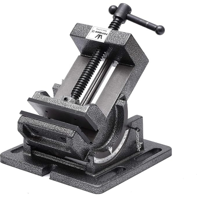 TOPWAY Drill Vice Tilting 4 Inch 100 mm, Professional Column Drill Milling Tilt Angle Vice for Steel Workbench Table Bench Clamp Table Top