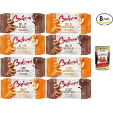 Balcony Test Pack Croissant DUO Pesca/Albicocca e Cacao Double Layer Chocolate Croissant Duo Peach / Apricot and Cocoa 8 x 300 g + Italian Gourmet Polpa 400 g